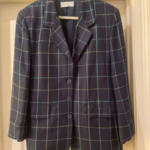 Vintage Navy Plaid Blazer